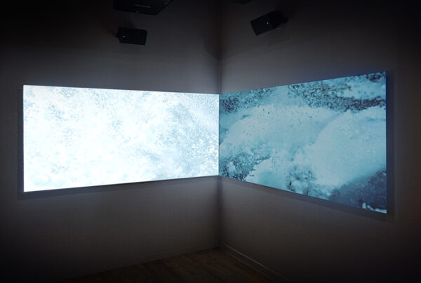 Dual AI Mirror - dual-channel video installation exploring gen AI image diffusion process, models opacity, peacefull hacking method.